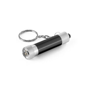 LERGAN. Porta-chaves em alumínio com lanterna de 3 luzes LEDs
