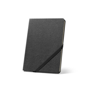 HUXLEY. Bloco de notas A5, feita de papel resistente à água, com páginas pautadas feitas de um material certificado FSC™ e outros materiais controlados