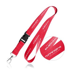 Lia Lanyard em poliéster com fivela clic-clac e mosquetão