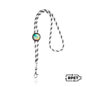 Ecoyard Lanyard tubular em RPET, ajustável