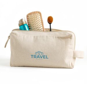 Dual Necessaire em canvas com duplo compartimento
