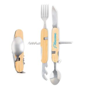 Cutleroo Conjunto de talheres em bambu, dobráveis