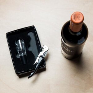 Dwine Set de vinho em aço inoxidável, com saca-rolhas e decantador