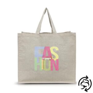 Shopper Saco algodão reciclado com laminação interior.