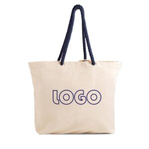 Abano Saco em canvas com alças em cordão