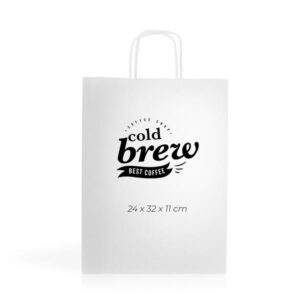 WKraft04 Saco papel kraft 90g/m2 24X32X11cm - branco