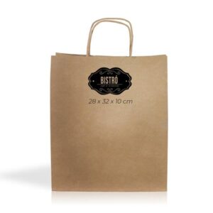 Kraft08 Saco papel kraft 90g/m2 28X32X10cm