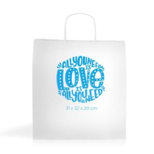 WKraft07 Saco papel kraft 100g/m2 31X32X20cm - branco