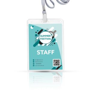 Badgeyard Identificador em PVC, com lanyard em poliéster