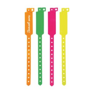 Darlen Pulseira de identificação inviolável fluorescente em vinil