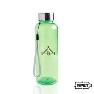 RPETbottle Garrafa 500ml em RPET, com tampa em aço e atilho